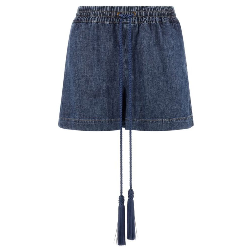Valentino Garavani Blue Cotton Bermuda Women's Shorts
